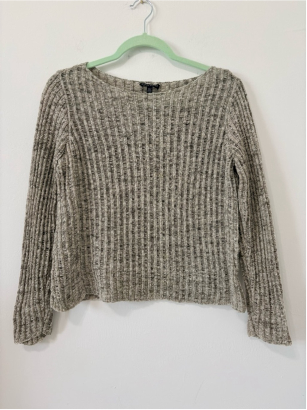 Eileen Fisher Open Stitch Sweater Sz XS Sage Gray GUC